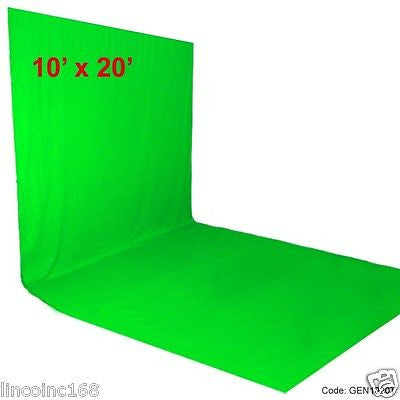 10 x 20 Chromakey Green Screen Backdrop Background Stand for Studio Light Kit