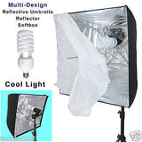 Photography Studio Video Photo Square Softbox Lighting 3 Bulbs 3 Light Stand Kit