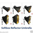 《US SELLER》LINCO Square Gold Photography Studio Reflective Umbrella Softbox