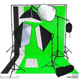 BW Backdrop Support Stand Photography Studio Video Softbox Lighting 3 Kit Linco