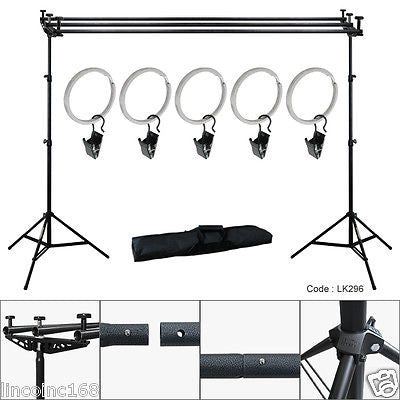 10Ft Triple Crossbar Background Support Stand Photo Studio Backdrop Stand Kit