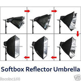 Photography Studio Video Photo Square Softbox Lighting 3 Bulbs 3 Light Stand Kit
