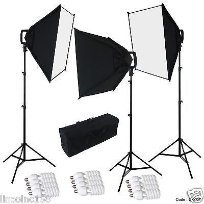 Photo Studio Lighting Softbox Kit Stand Bag Photography Light Kit Fast Ship