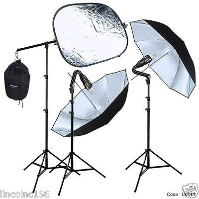 Studio Video Strobe Flash Lighting Light Stand Boom Umbrella Kit