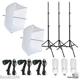 Photography Studio Video Photo Lighting 3 Bulbs 3 Light Stand Kit