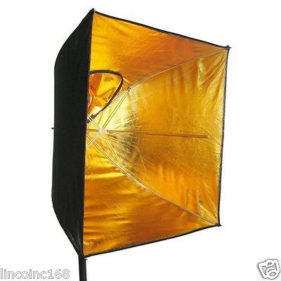 《US SELLER》LINCO Square Gold Photography Studio Reflective Umbrella Softbox