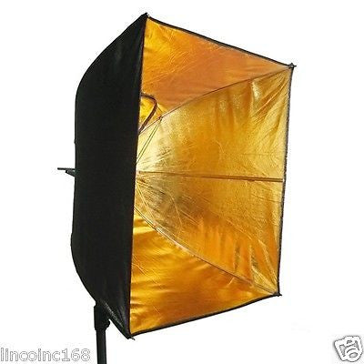 《US SELLER》LINCO Square Gold Photography Studio Reflective Umbrella Softbox