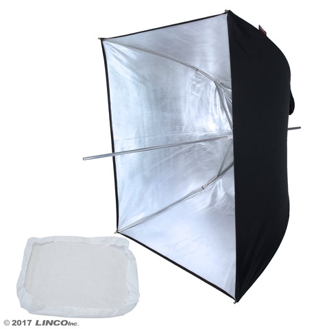 24" Photography Studio Pheno Square Silver Umbrella Reflector Softbox 3402-2