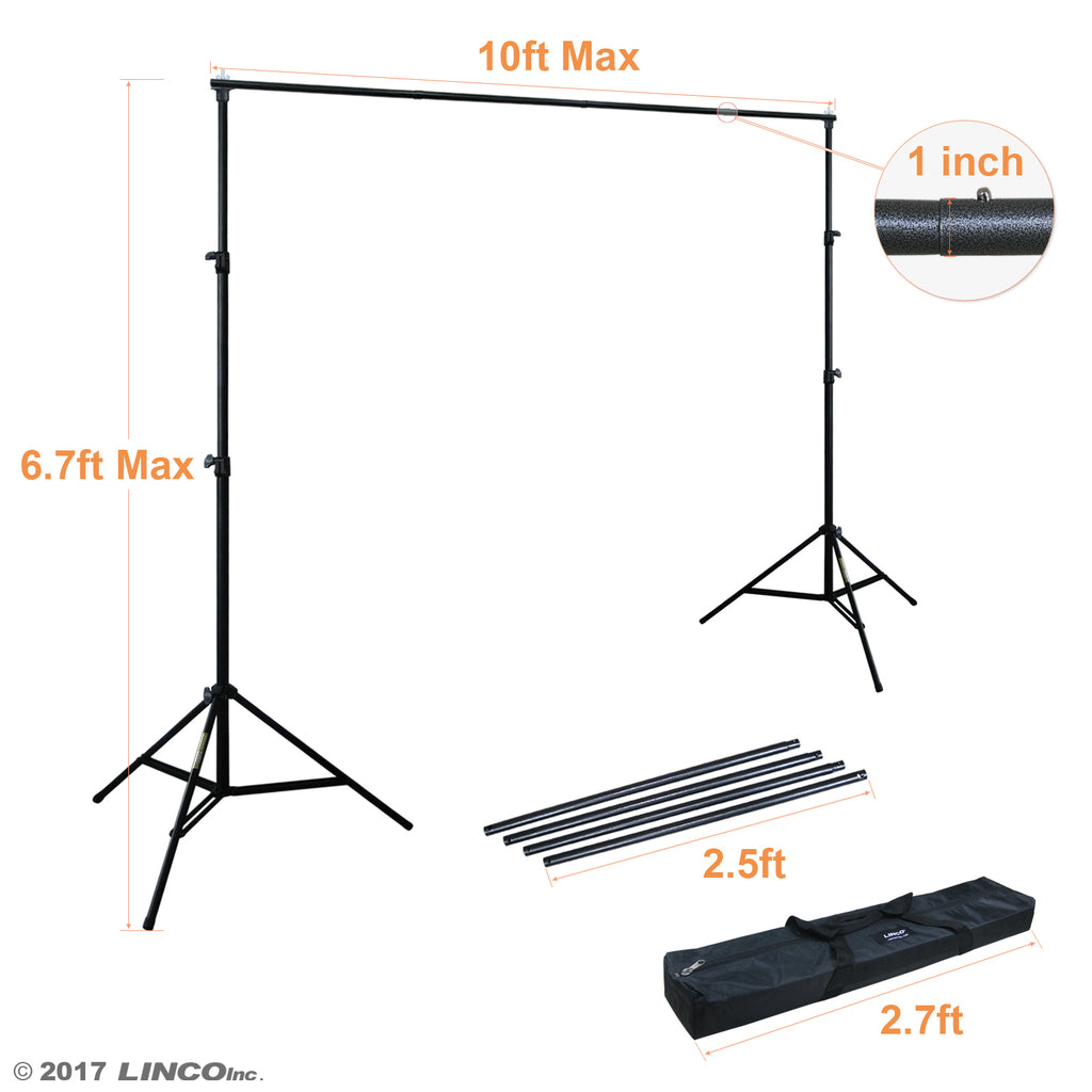 Photography 10Ft Adjustable Background Support Stand Photo Backdrop Crossbar Kit 4151-4236