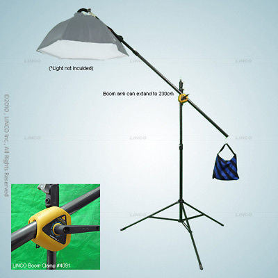 Photo Studio Lighting 7.8ft Boom Arm Light Stand 30lb Counter Weight Bag Kit