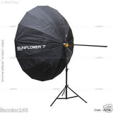 86" Photography Studio Lighting Video Sunflower Silver Umbrella Clamp Stand Kit