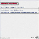 86" Photography Studio Lighting Video Sunflower Silver Umbrella Clamp Stand Kit
