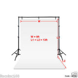 9'x13' White Photography Backdrop Photo Stand Muslin Background Support Kit