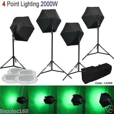 Linco Photo Studio Light Kit 4 Softbox Video Photography Lighting LK280