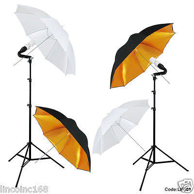 400W Photo Studio Light 4 x 32" Umbrellas Video Photography Lighting Kit