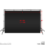 9'x13' Black Photography Backdrop Photo Stand Muslin Background Support Kit
