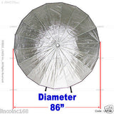 86" Photography Studio Lighting Video Sunflower Silver Umbrella Clamp Stand Kit