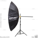 86" Photography Studio Lighting Video Sunflower Silver Umbrella Clamp Stand Kit