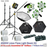 4500W Linco Studio Photo Soft Box Video Lighting Light Boom Stand Kit LK102