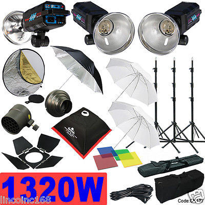 1320W Strobe Studio Flash Light Kit Lighting Photography Set CK107