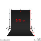 9'x13' Black Photography Backdrop Photo Stand Muslin Background Support Kit