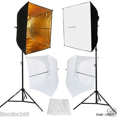 Photo Studio Video Continuous Lighting Kit Photography 2 Softbox Light Stand
