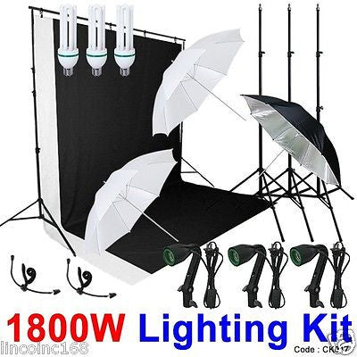 Photography Lighting Muslin Backdrop Stand Studio Light Kit Linco CK017