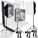 Linco Studio Photo Backdrop Muslin Studio Umbrella Lighting Bulb Light Kit