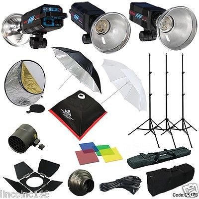 1050W Strobe Studio Flash Light Kit Lighting Set Photography CK106