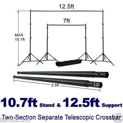 10.7 x 12.5 ft Photography Background Backdrop Stand Steel Support Studio Kit