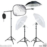 Studio Photography Lighting Boom Stand Kit for Speedlite W/ Reflector Holders