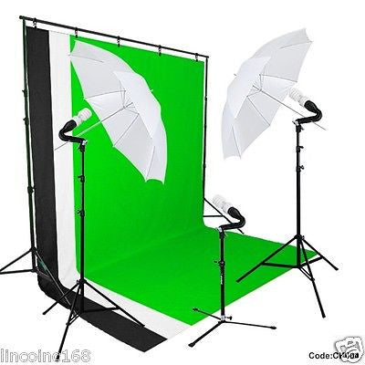 Linco Studio Photography 3 Backdrop & Stand  Umbrella Light Kit  Background