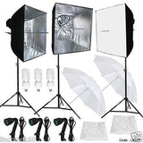 3 Softbox Photography Video Studio Light Lighting Kit Multi Design