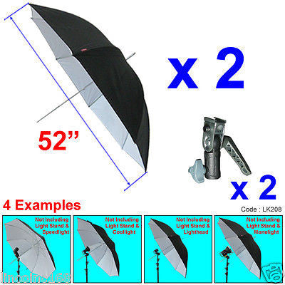 Linco 52" Black&White Studio Lighting Bracket Photo Umbrella Kit Studio Lighting