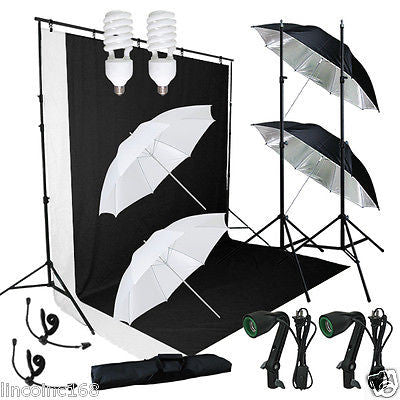 Linco studio photography light w/ Muslin Backdrop Stand Lighting Kits_New