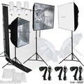 Lighting Muslin Backdrop Stand Studio Kit Photography Backdrop 3 Light Bulb