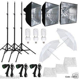 3 Softbox Photography Video Studio Light Lighting Kit Multi Design