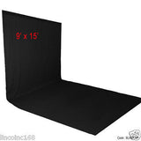 Chromakey Black Screen Lighting Kit 2400 Watt 9'×15' Backdrop Background Stand