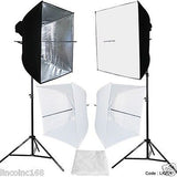 Photo Studio Continuous Lighting Kit Photography 2 Softbox Light Stand LK225