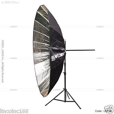86" Photography Studio Lighting Video Sunflower Silver Umbrella Clamp Stand Kit