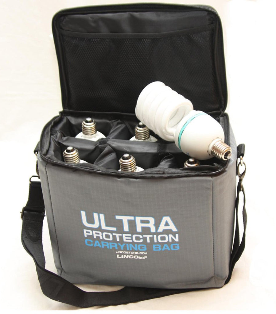 Ultra Protection Padded CFL Bulb Carrying Case with Accessory Slot and Shoulder Strap